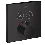 Внешняя часть для термостата Hansgrohe Shower Select 15763670 на 2 выхода черный матовый