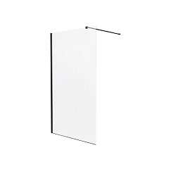 Душевая перегородка Knotlor Velum Ripple 120*200 профиль черный матовый без поддона