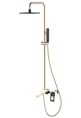 Душевая стойка Boheme Q 148-GB с изливом золото/черный