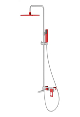 Душевая стойка Boheme Q 148-WR с изливом белая матовая/красный