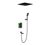 Душевой комплект Timo Petruma SX-5019/03SM черный матовый с термостатом и изливом Душевой комплект Timo Petruma SX-5019/03SM черный матовый с термостатом и изливом