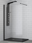 Душевая перегородка RGW Walk-in WA-010 B 110*195 профиль черный матовое стекло без поддона Душевая перегородка RGW Walk-in WA-010 B 110*195 профиль черный матовое стекло без поддона