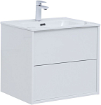 Тумба под раковину Aquanet Lino 60 (Flat) белый глянец Тумба под раковину Aquanet Lino 60 (Flat) белый глянец