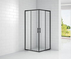 Душевой уголок Cezares ECO-O-A-2-90-C-NERO 90*90*190 профиль черный матовый с поддоном Душевой уголок Cezares ECO-O-A-2-90-C-NERO 90*90*190 профиль черный матовый с поддоном