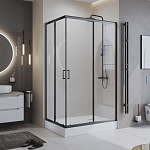 Душевой уголок BelBagno Uno UNO-195-AH-2-100/80-C-NERO 100*80*195 L/R без поддона Душевой уголок BelBagno Uno UNO-195-AH-2-100/80-C-NERO 100*80*195 L/R без поддона