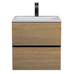 Тумба под раковину Uperwood Barsa 50 черная/дуб сонома, подвесная